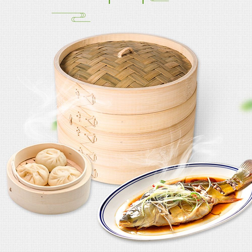 Chinese Steamer Bamboo Steamer - Bao Steamer Bamboo avaliação e preço