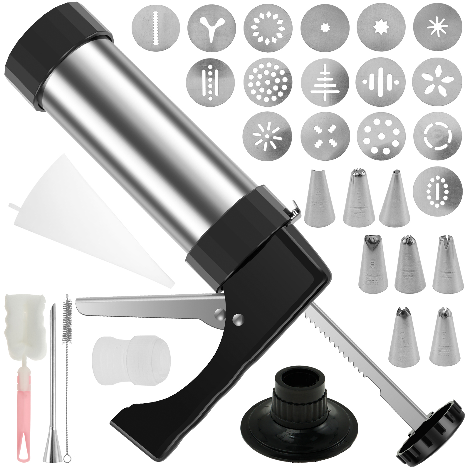 Cookie Press Gun Tips Set Stai - Churros Maker Gun avaliação e preço