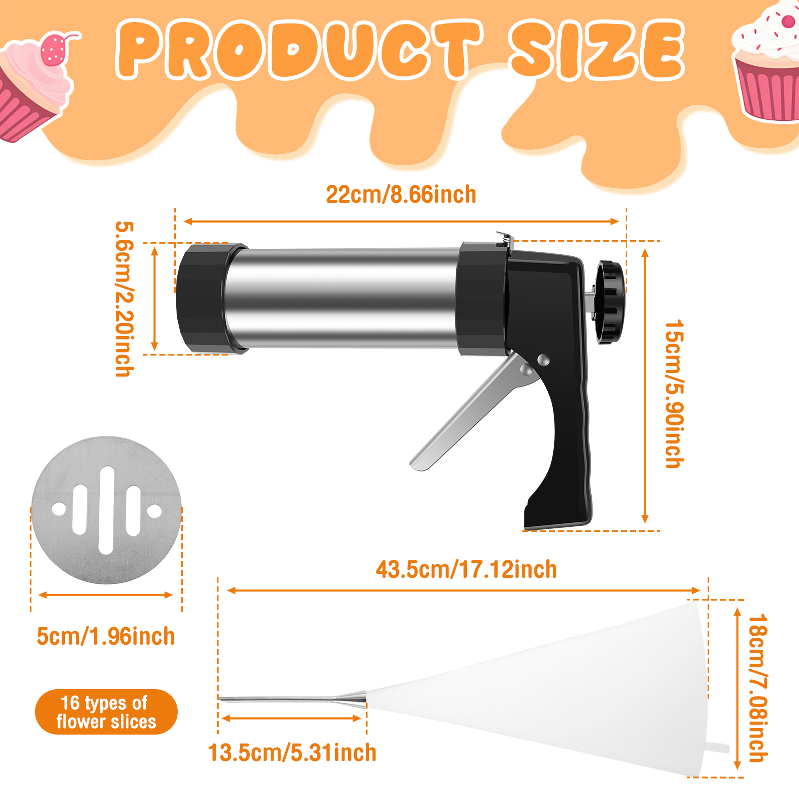 Cookie Press Gun Tips Set Stai - Churros Maker Gun avaliação e preço