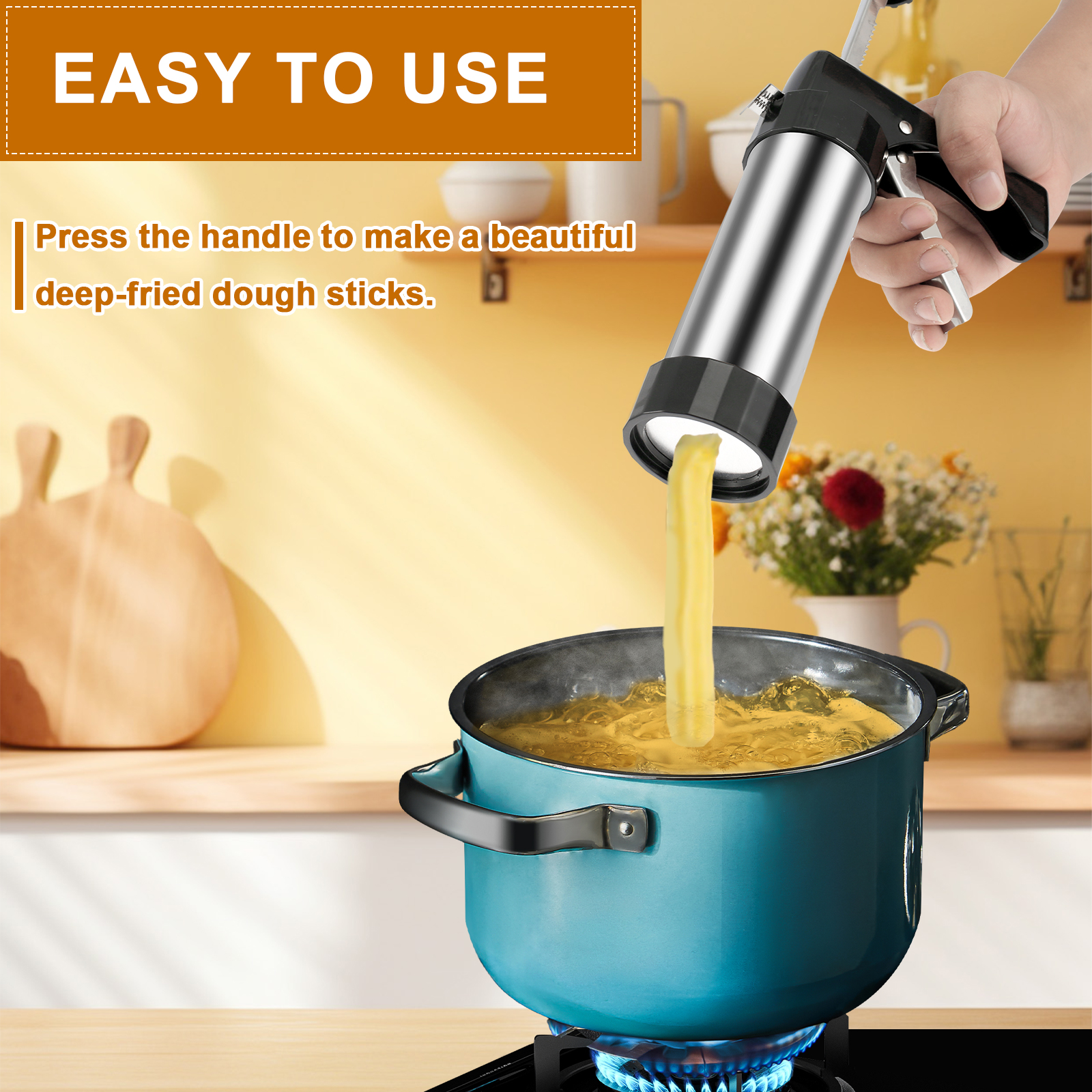 Cookie Press Gun Kit Stainless - Churros Maker Gun avaliação e preço