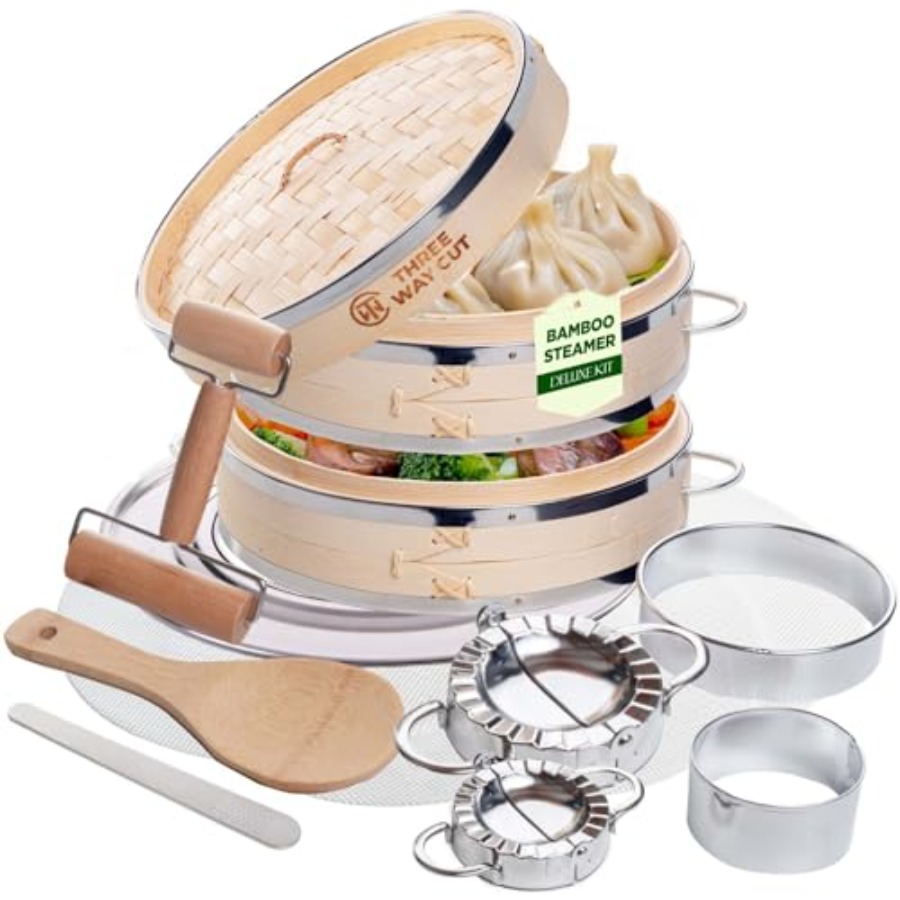 2-tier 10 Bamboo Steamer with  - Bao Steamer Bamboo avaliação e preço