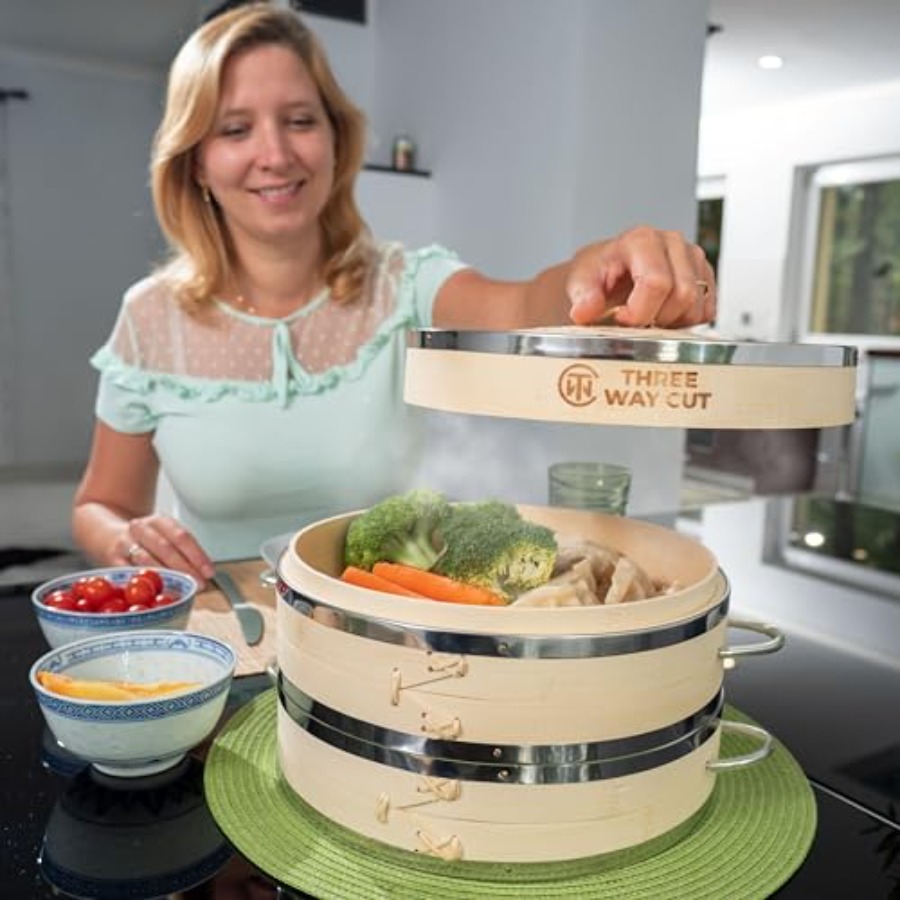 2-tier 10 Bamboo Steamer with  - Bao Steamer Bamboo avaliação e preço