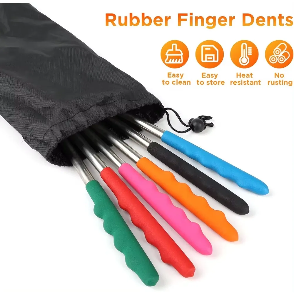 5/6/10pcs Telescopic BBQ Forks - Hot Dog Press avaliação e preço