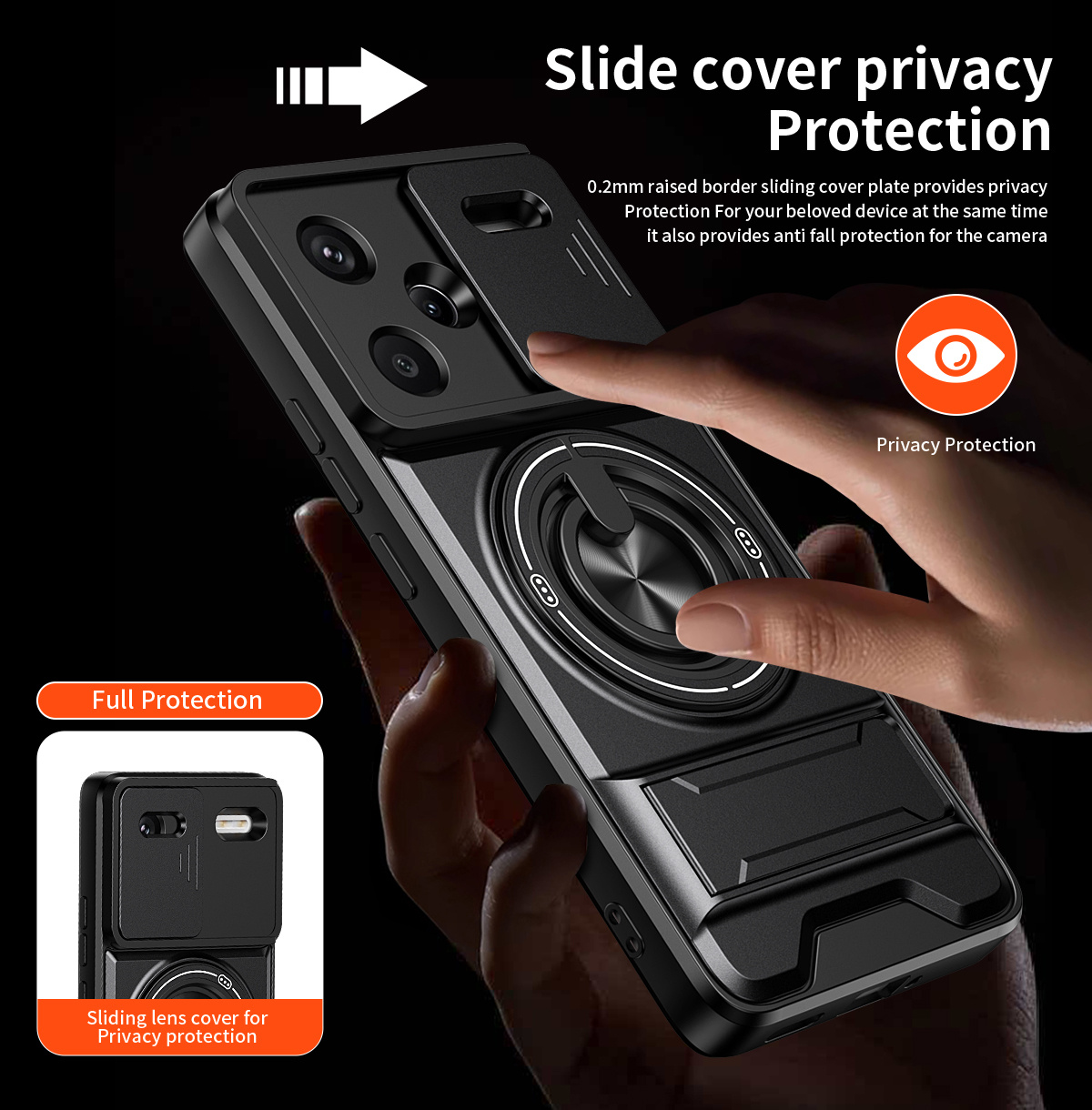 Lens Slide Camera Phone Case f - Taco Stand Holder avaliação e preço