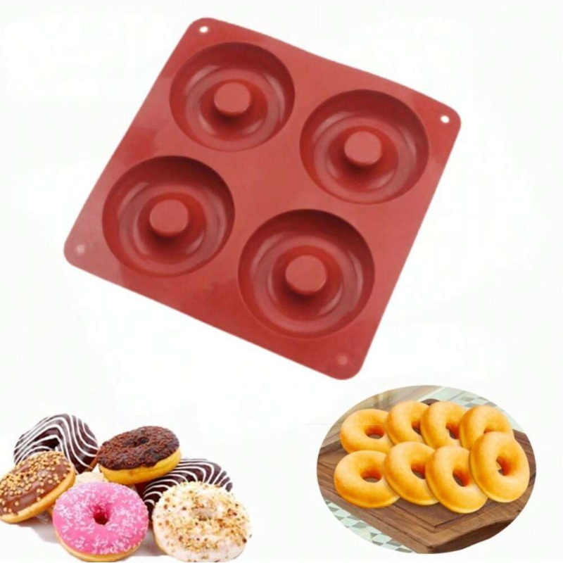 1PC 4 Holes Donut Silicone Mol - Donut Mold Silicone avaliação e preço