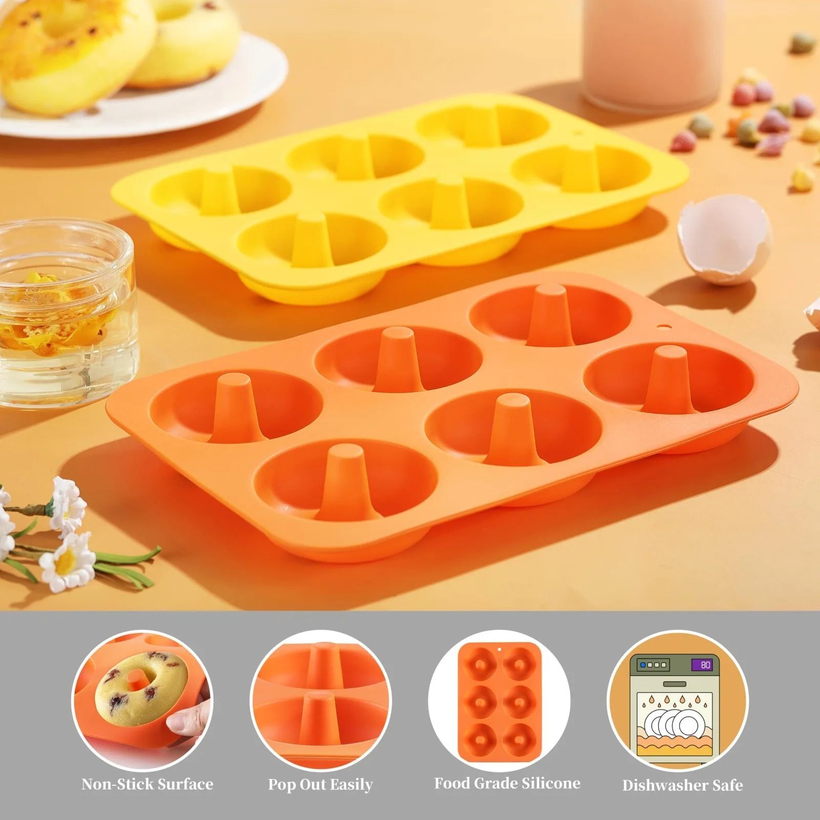 Silicone Mini Donut Pan 6-Cavi - Donut Mold Silicone avaliação e preço
