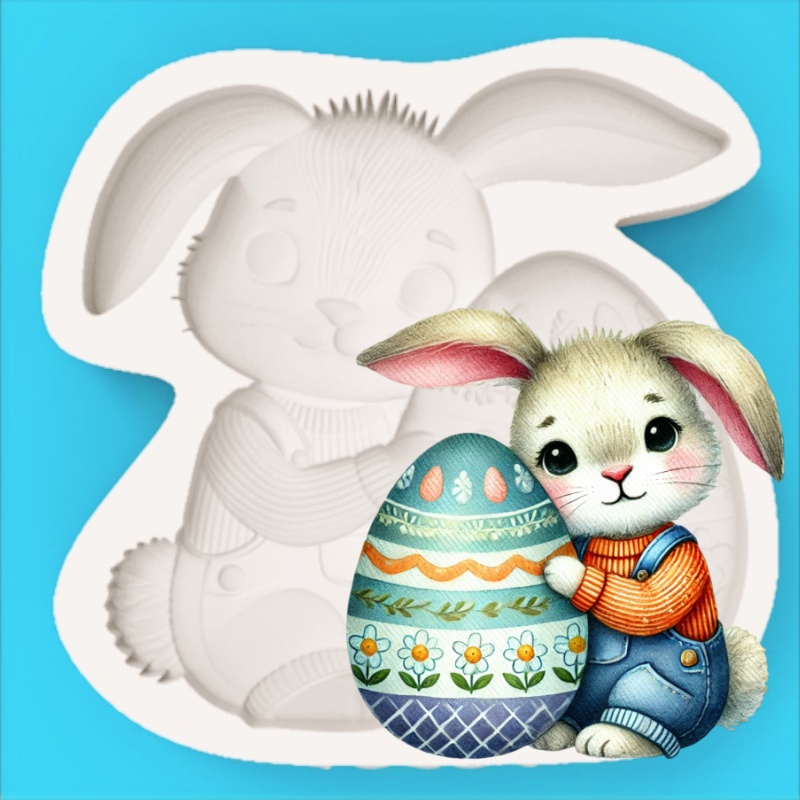 Easter Egg-Holding Bunny Silic - Bunny Cake Mold avaliação e preço