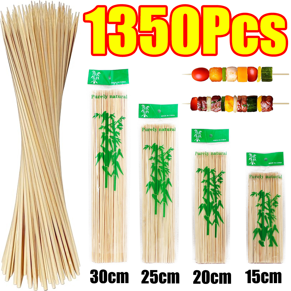 90-1350Pcs BBQ Skewers Bamboo  - Corn Dog Stick avaliação e preço
