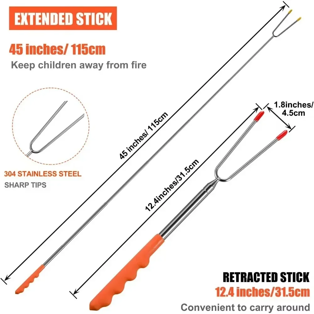 New BBQ Forks Telescopic  Barb - Corn Dog Stick avaliação e preço