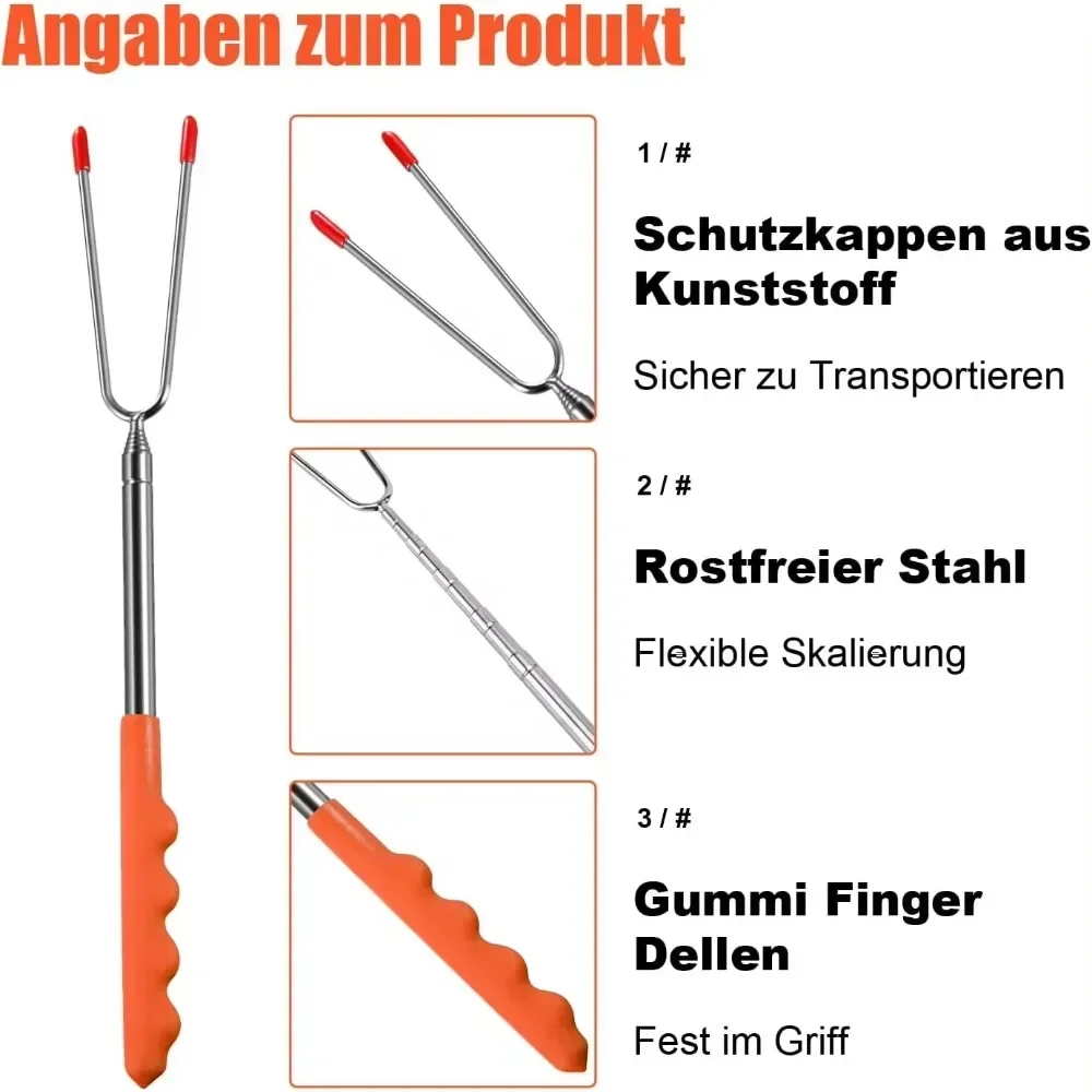 New BBQ Forks Telescopic  Barb - Corn Dog Stick avaliação e preço