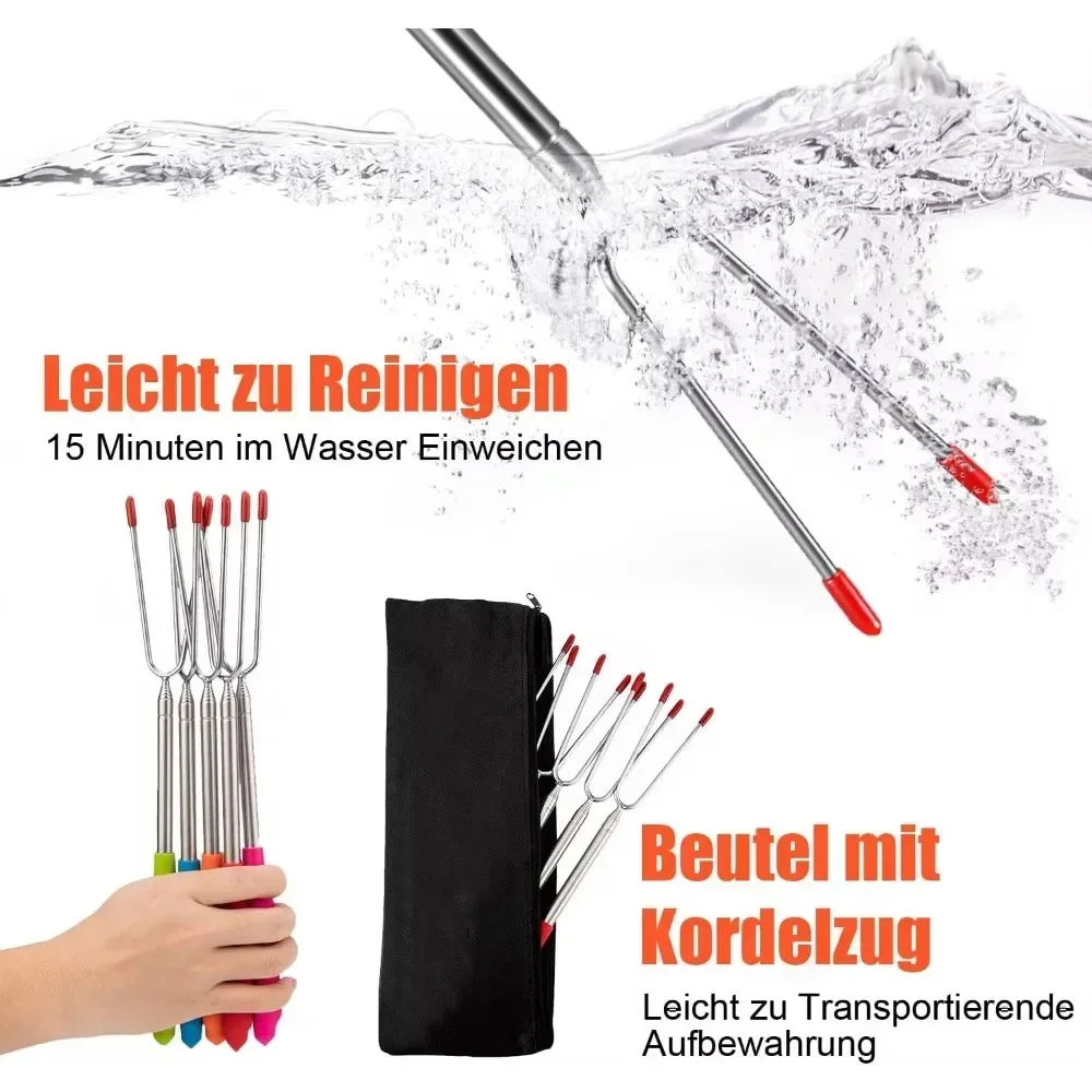 New BBQ Forks Telescopic  Barb - Corn Dog Stick avaliação e preço